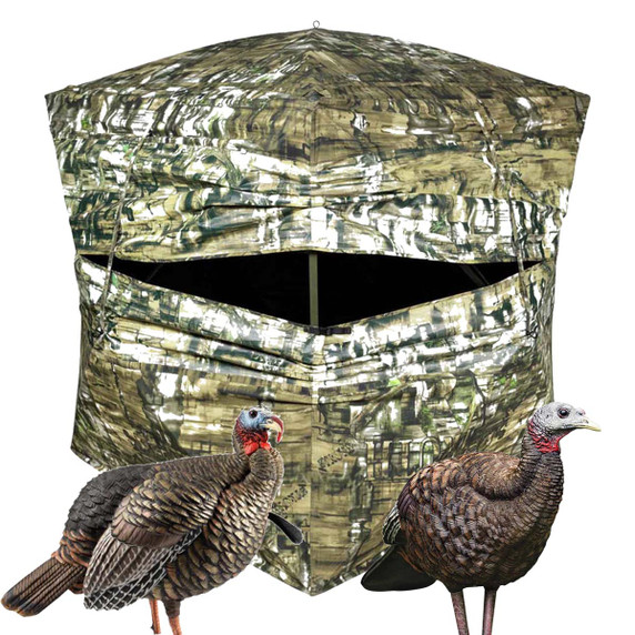 Primos Double Bull Double Wide Ground Blind With Avian X Turkey Decoy Combo 619782