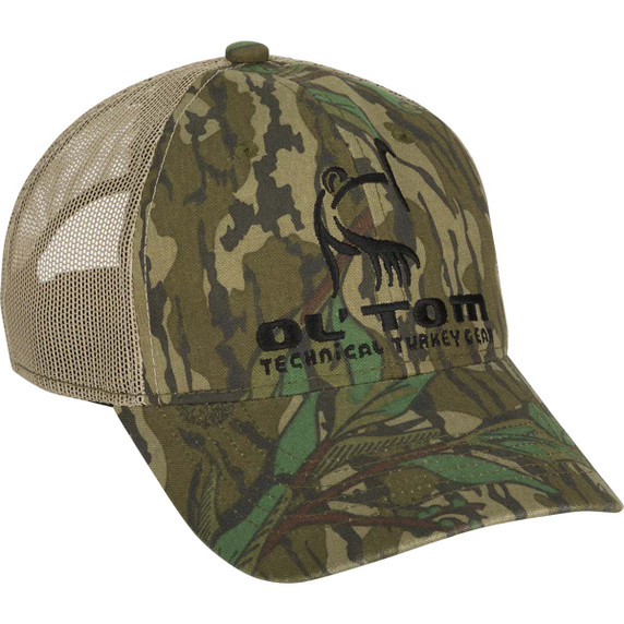 Drake Waterfowl Ol' Tom Mesh Back Camo Cap Image in Mossy Oak Greenleaf