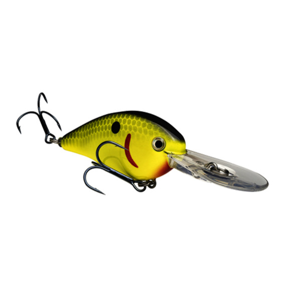 Strike King Kevin VanDam HC Flat Side 1.5 Crankbait Image in Black Back Chartreuse