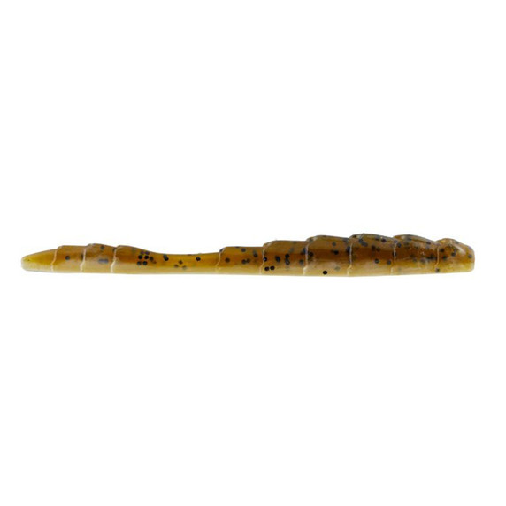 Googan Drag n Drop Worm, 4", 9 Pack image in Green Pumpkin Pearl