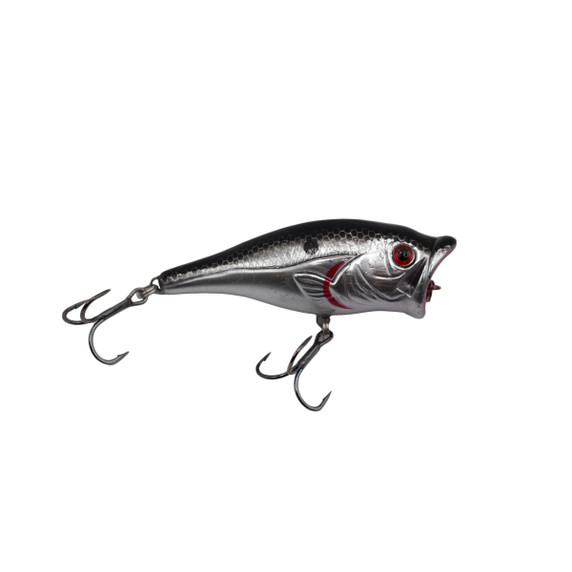 Rogers Racket 65 Topwater Lure image in Chrome Black Back