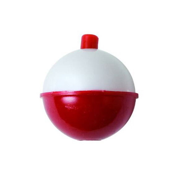 Image of the Eagle Claw Snap-On Round Float in Red-White.