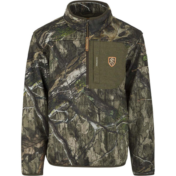 Drake Waterfowl Youth Endurance 1/4 Zip with Agion Active XL Image in Mossy Oak Country DNA