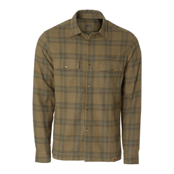 Banded Everglades Flannel Shirt Image in Spanish Moss