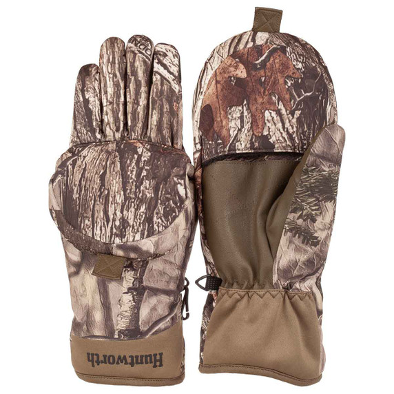 Huntworth Windproof Fleece Lined Hunting Mitten with Fingers Hidd'n