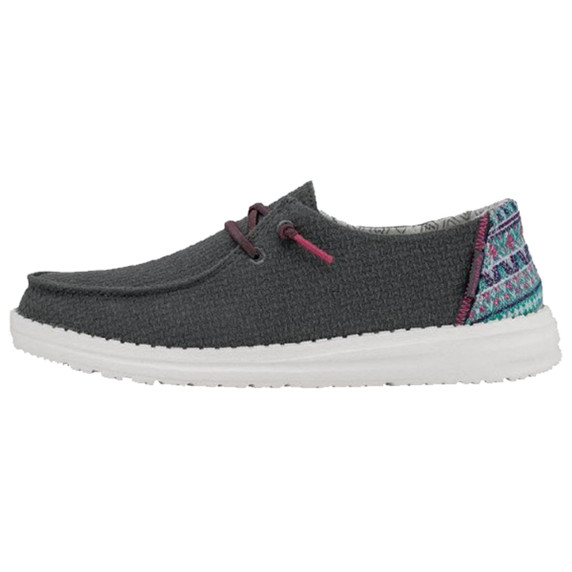 Hey Dude Youth Wendy Shoes Image in Aztec Gray