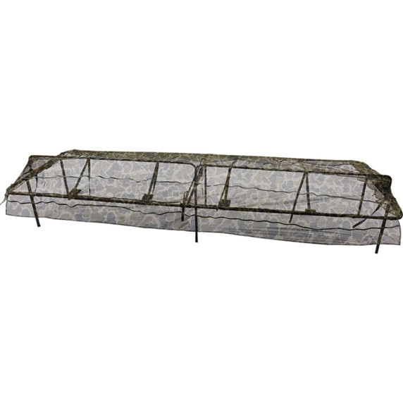 Drake Ghillie Ground Pit Blind with Adjustable Top - Old School Camo Realtree Max 7