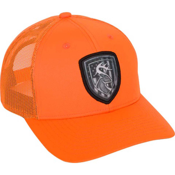 Americana Shield Patch Mesh Back Cap image in Blaze Orange