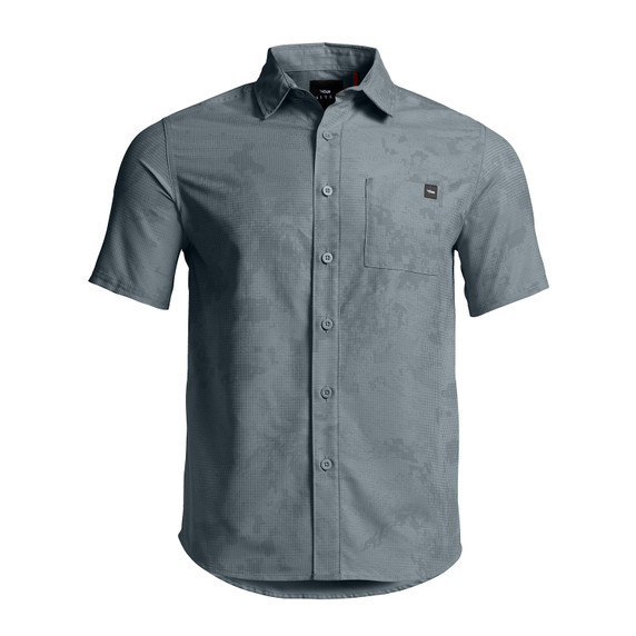 Sitka Mojave Button Down Short-Sleeve Shirt Image in Bluestone Camo