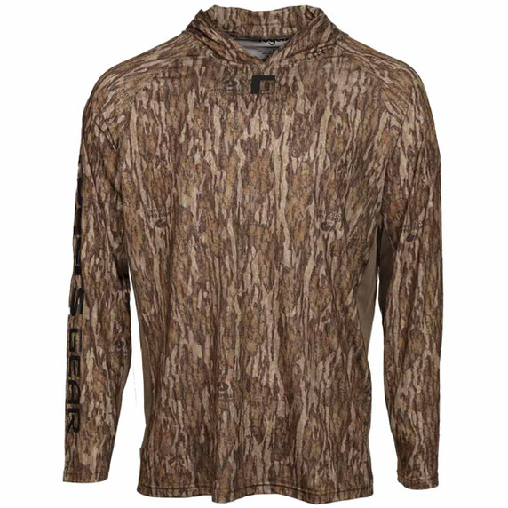 Image of Rogers Elite Chill Hoodie with Bug Protection in Mossy Oak Bottomland Front View