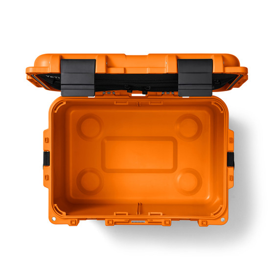 Yeti LoadOut GoBox 30 Gear Case Open Image in King Crab Orange