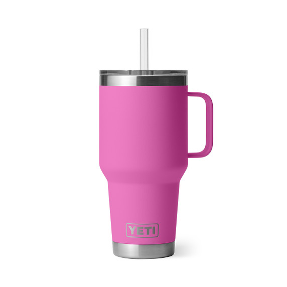 Yeti Rambler 35 oz. Mug with Straw Lid Image in Wildflower Fuchsia
