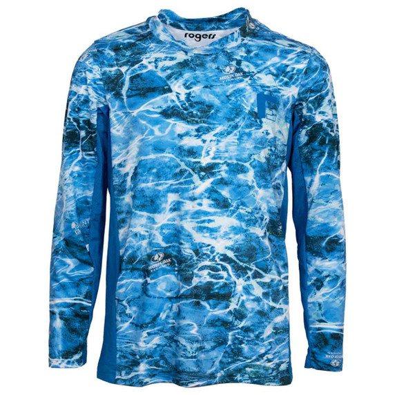 Rogers Youth Elite Chill Long Sleeve Tee image in Mossy Oak Elements Agua Nautical