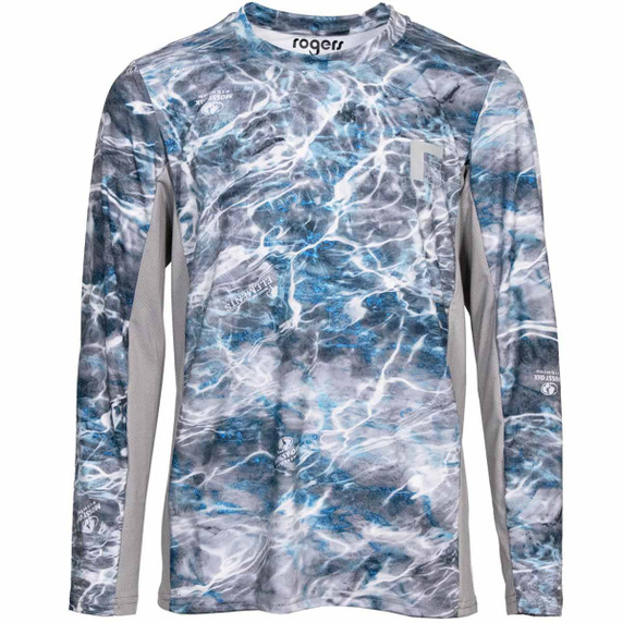 Rogers Youth Elite Chill Long Sleeve Tee - Mossy Oak Elements Agua Steelhead
