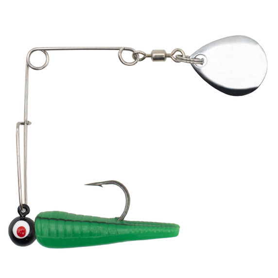 Image of the Rogers Sporting Goods Lil' Bee Split Tail in Green-Black Stripes