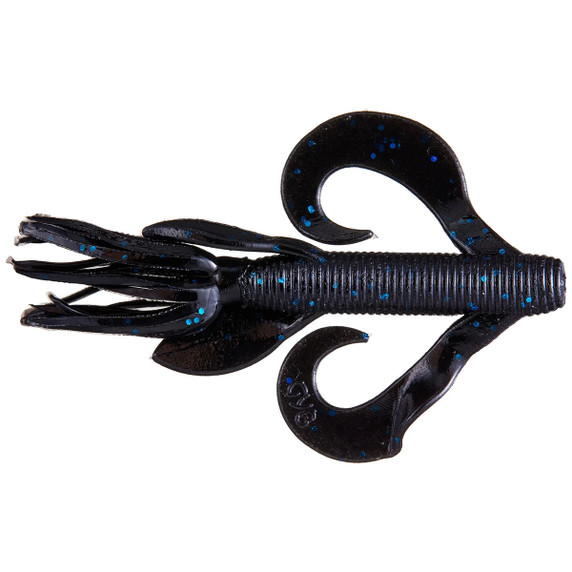Yamamoto 4" Kreature, 7 Pack - Black Blue Flake