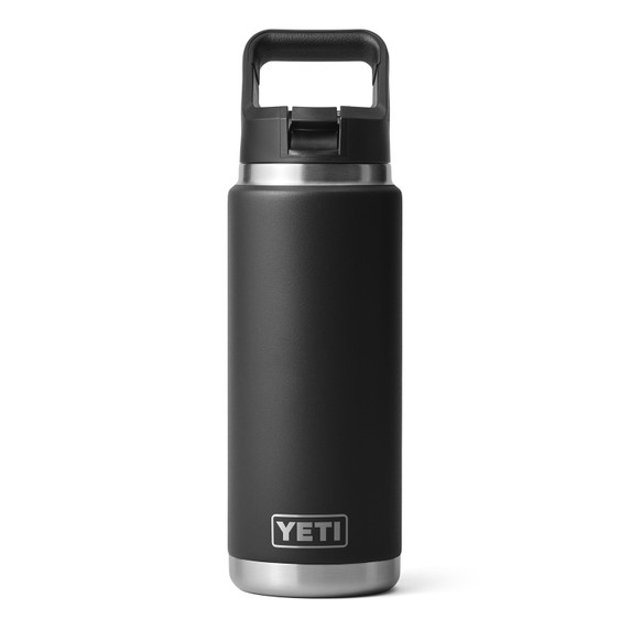 Yeti Rambler 26 oz. Water Bottle with Straw Cap Image in Black