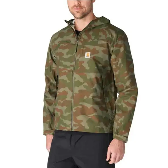 Image of Carhartt Storm Defender Relaxed Fit Lightweight Packable Jacket in Army Green Camo