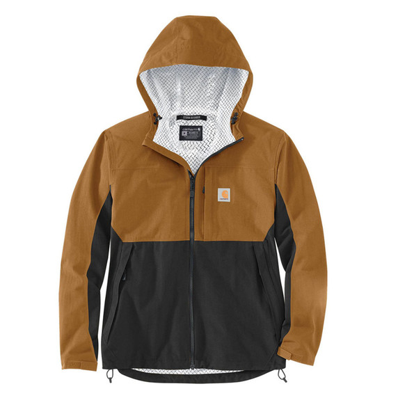 Carhartt Storm Defender Relaxed Fit Lightweight Packable Jacket Image in Carhartt Brown-Black