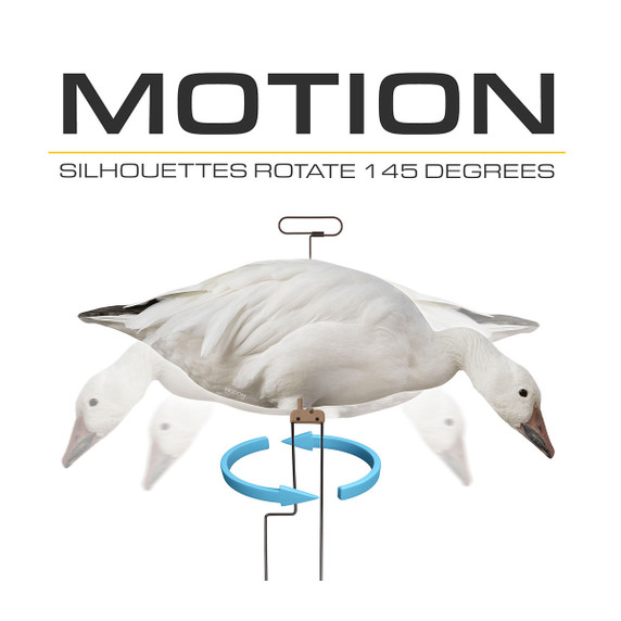 Higdon FLATS Magnum Snow/Juvie Motion Silhouette Goose Decoys 145 Degree Motion Image