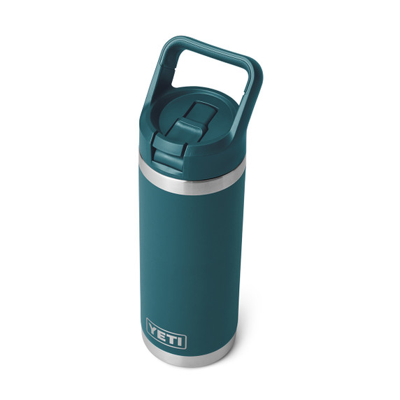 Rambler 18 oz. Water Bottle with Color-Matched Straw Cap Top Closed in Agave Teal