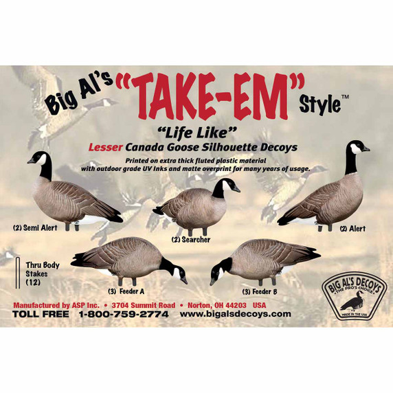 Big Al's Decoys Take Em Style Lesser Canada Goose Silhouette 12 Pack