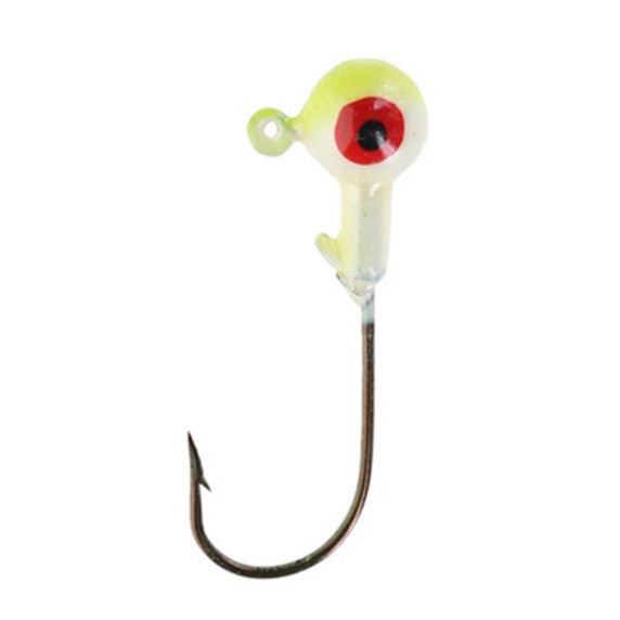 Head Hunter Painted Ball Head Jig Head Image in White Chartreuse