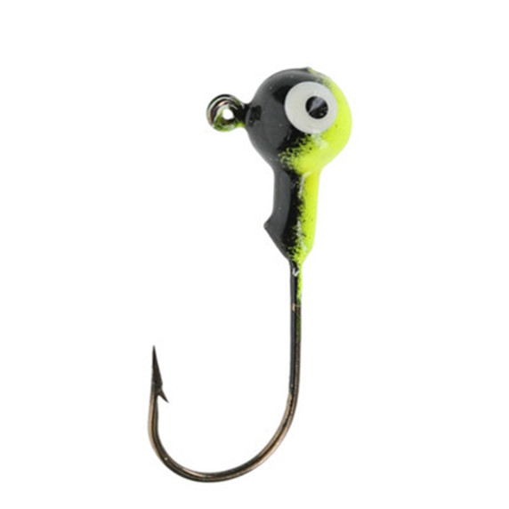 Head Hunter Painted Ball Head Jig Head Image in Chartreuse Black