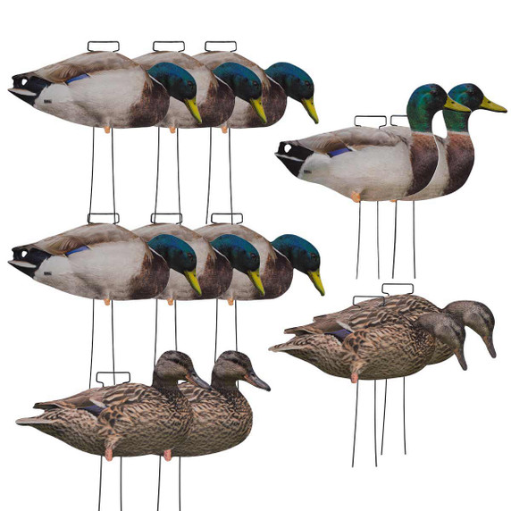 Pro-Grade Mallard Duck Silhouette Decoys - Pack of 12