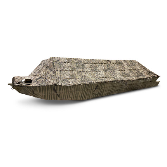 Image of the Beavertail 2200 Series Waterfowl Boat Blind in Blind Spot Timber