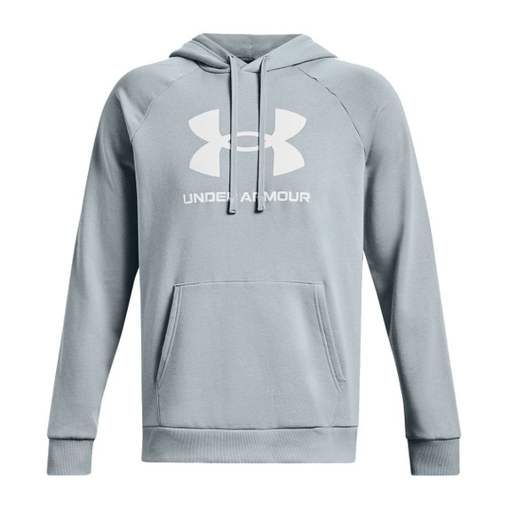 Under Armour Men's Rival Fleece Logo Hoodie, Harbor Blue-White Image