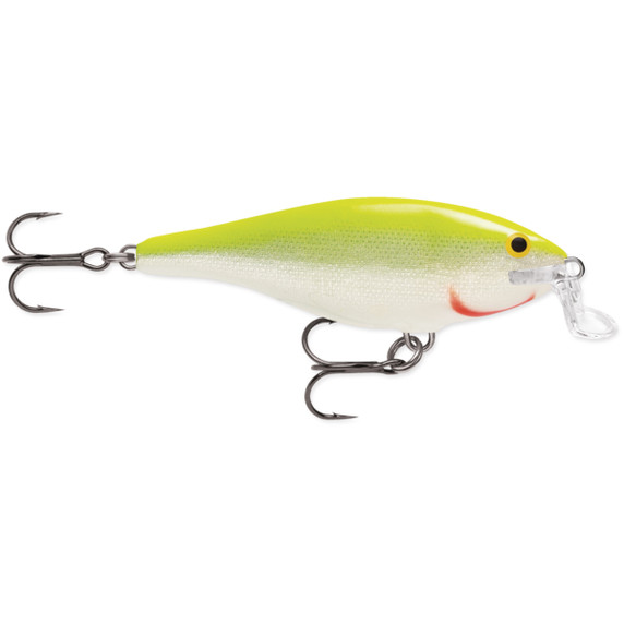 Rapala Shallow Shad Rap Hard Lures, Silver Fluorescent Chartreuse Variations