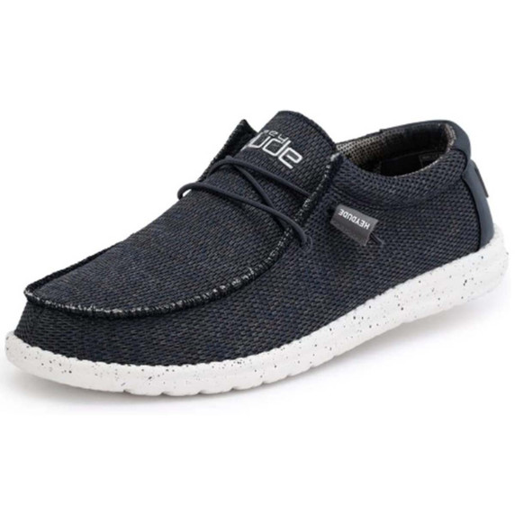 Hey Dude Wally Sox Shoes Image in Navy Grey