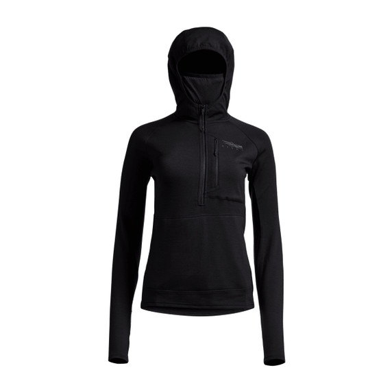 Sitka Women's Core Merino 330 Hoodie Image in Sitka Black