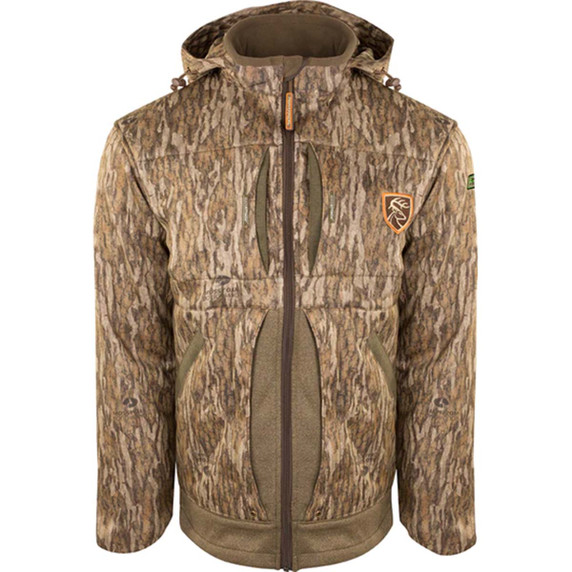 Drake Women's Heavyweight Stand Hunter's Silencer Jacket - Mossy Oak Bottomland