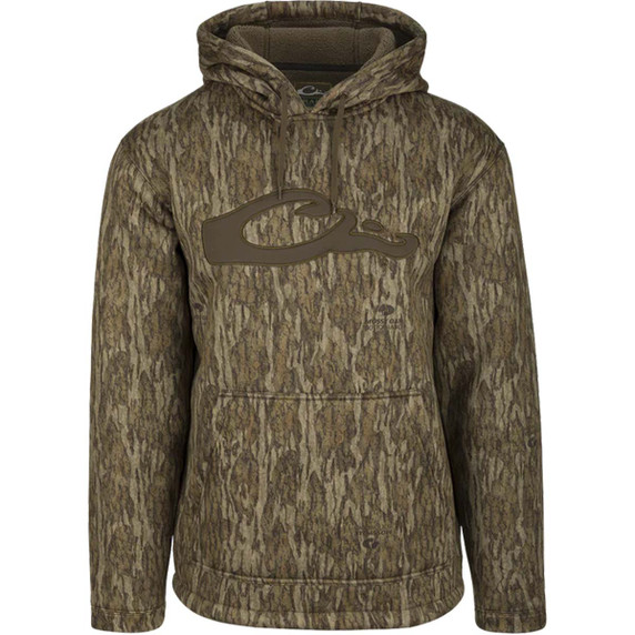 Drake LST Silencer Hoodie Image in Mossy Oak Bottomland