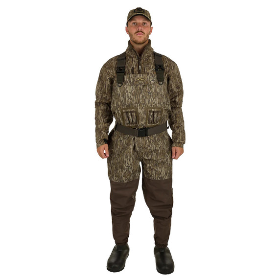 Drake Waterfowl Uninsulated Guardian Elite Vanguard Breathable Waders Front Model Image