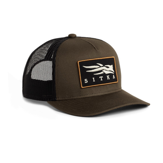 Sitka Icon Patch Hi Pro Trucker Hat Image in Bark