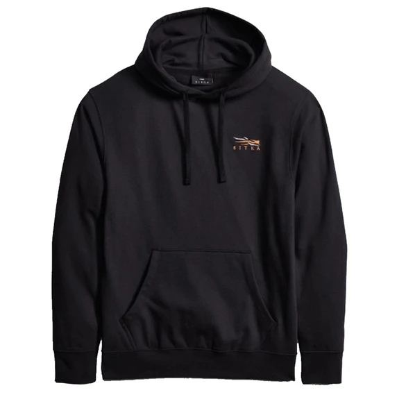 Image of the Sitka Icon Classic Pullover Hoodie in Black-Orange