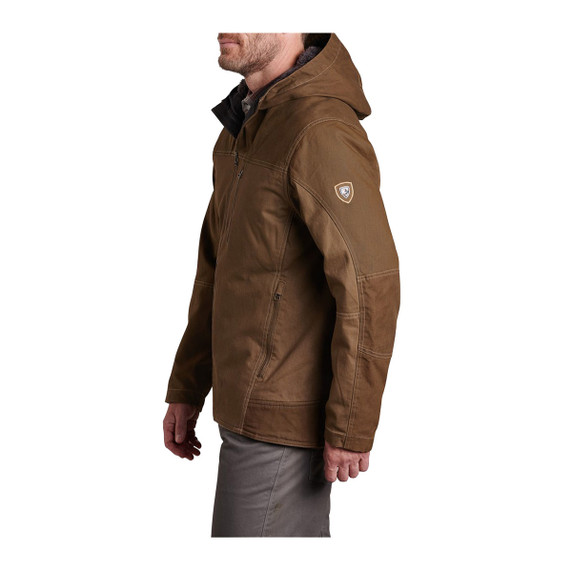 Kuhl Law Fleece-Lined Hooded Softshell Jacket back image DARK KHAKI