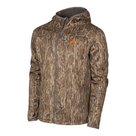 L-2 Hooded Fleece Mid-Layer Jacket Side Image in Mossy Oak Bottomland