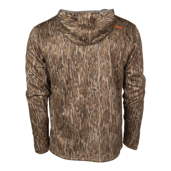 L-2 Hooded Fleece Mid-Layer Jacket Back Image in Mossy Oak Bottomland