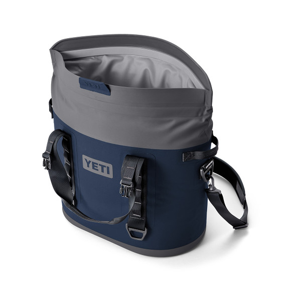 Yeti Hopper M30 Soft-Sided Cooler Open Image in Navy