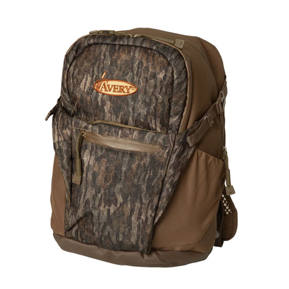 Avery Finisher Backpack Left-Angled Image in Realtree Max 7