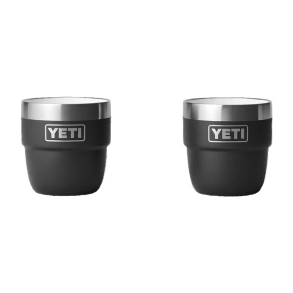 Yeti Rambler 4 oz. Stackable Espresso Cups 2 Pack Stacked Image in Black