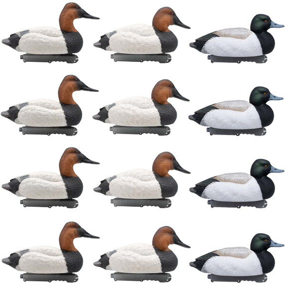 LIVE Foam Filled Drake Diver Duck Decoys, 12 Pack