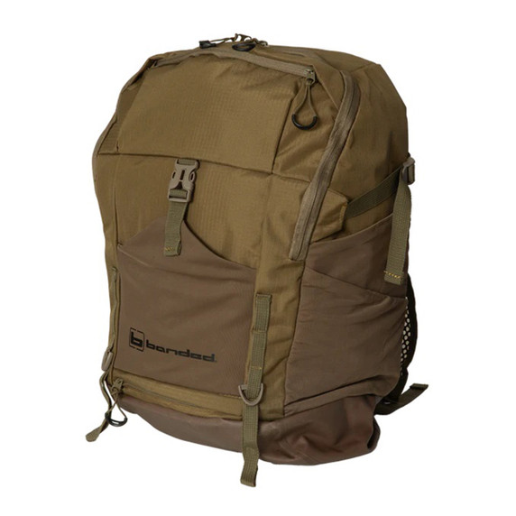 Banded On-the-Fly Welded BackPack Left Angled Image in Marsh Brown
