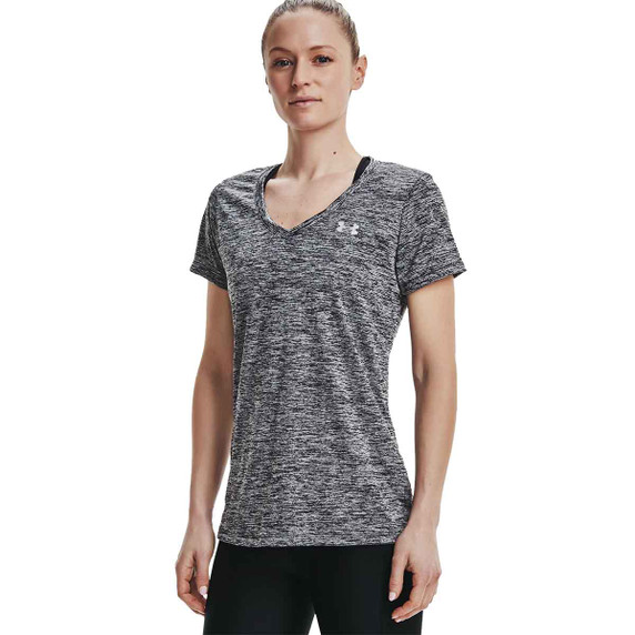 Under Armour Women's Tech Twist V-Neck in Black Image