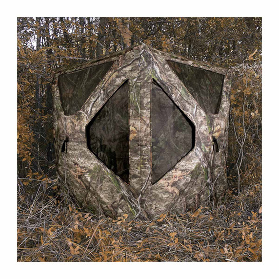 Primos Double Bull Roughneck Ground Blind and Tri-Stools Combo Field Image