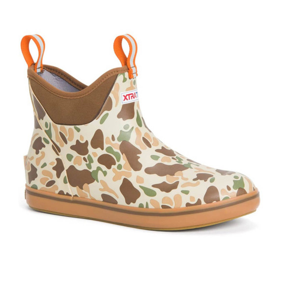 Xtratuf Ankle Deck Boot Image in Duck Camo-Tan
